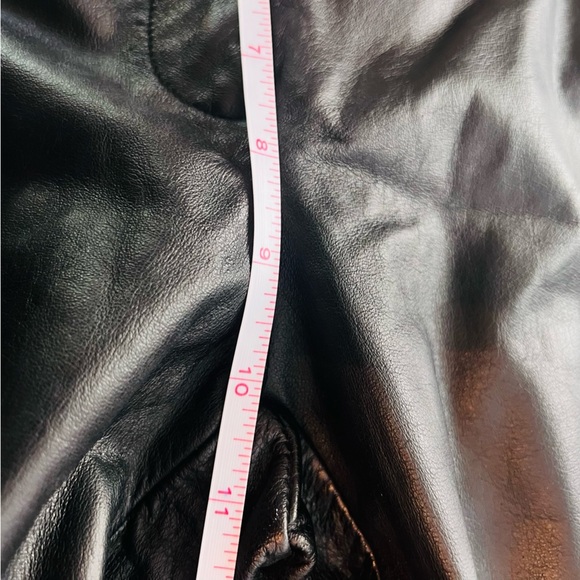NWT Vintage Deadstock High Rise Black 100% Leather Straight Leg Pant 4 - Picture 7 of 14